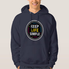 Håll Livet Enkelt Minimalistisk Grafisk Navy Tröja Hoodie