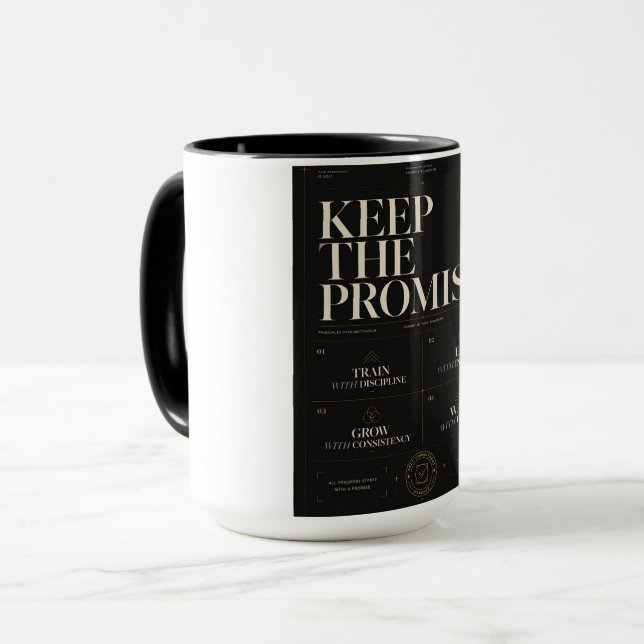 Håll Löftet™ | Premium Disciplin & Personlig  Mugg (Framsida vänster)