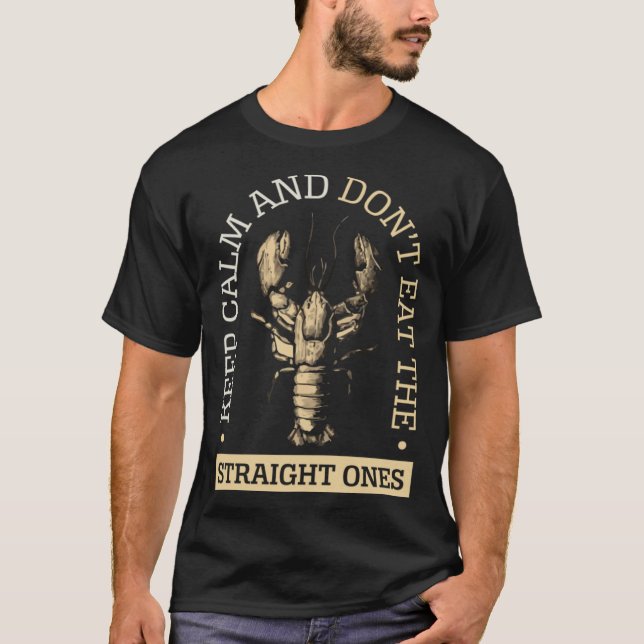 Håll lugn & ät inte raka kräftor Mat Kräftor T Shirt (Framsida)