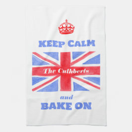 Håll lugn, baka på, Union Jack brittisk flagga Kökshandduk