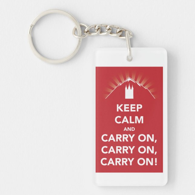 Håll lugn & bär på, bär på, bär på! keychain nyckelring (Framsidan)