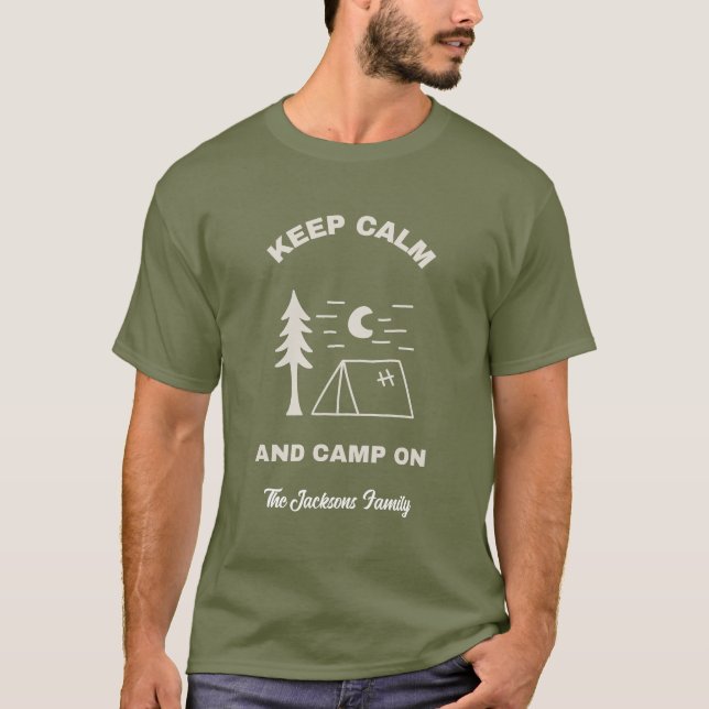 Håll lugn & camping på Camping utomhus herr T-shir T Shirt (Framsida)