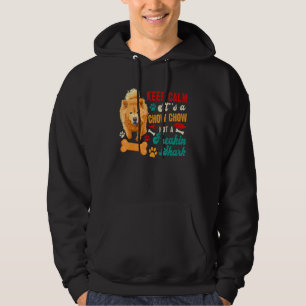 Håll lugn Chow Chow inte en haj Matchande hund Hoodie