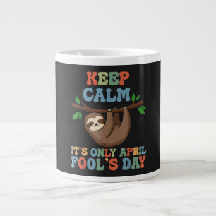håll lugn det är bara aprilskämt jumbo mugg