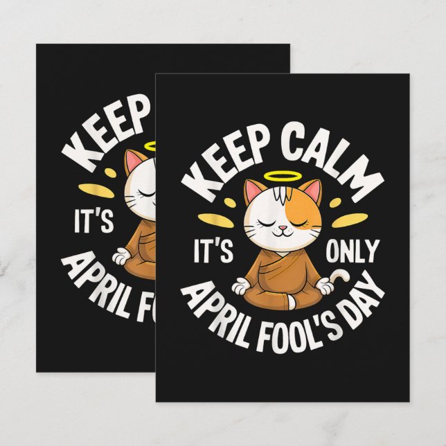 Håll lugn det är bara aprilskämt kort (Fram/baksida)