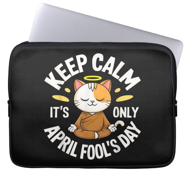 Håll lugn, det är bara aprilskämt laptop fodral (Framsidan)