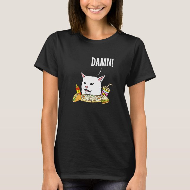 Håll lugn Det är bara en katt Meme T Shirt (Framsida)