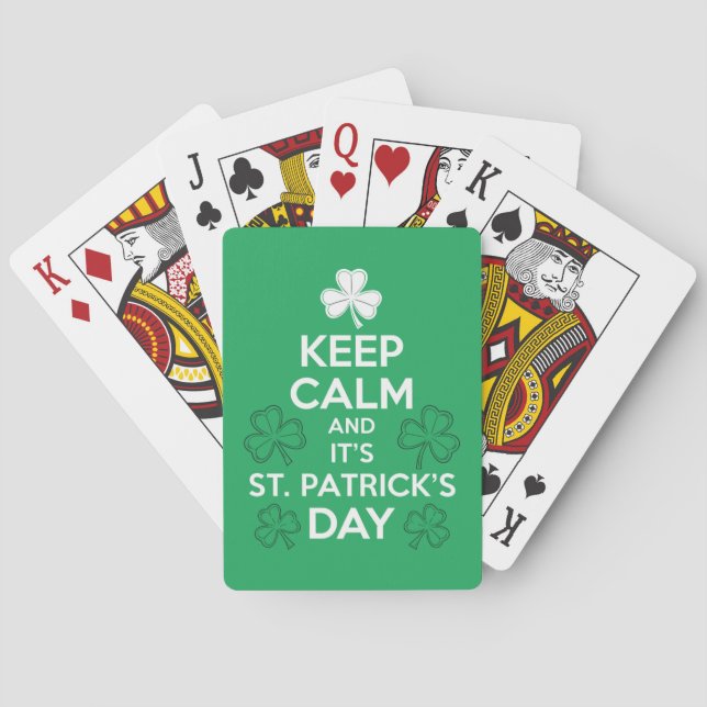 Håll lugn, det är St. Patricks dag irländska  Casinokort (Baksidan)