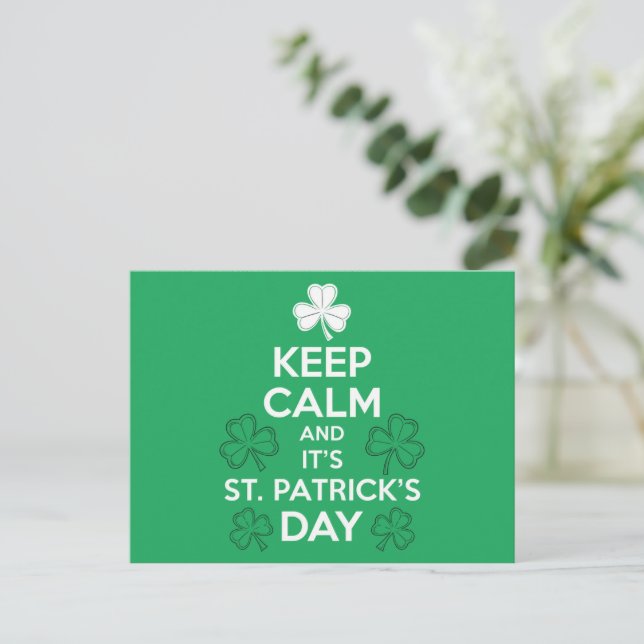 Håll lugn, det är St. Patricks dag irländska  Vykort (Stående Fram)
