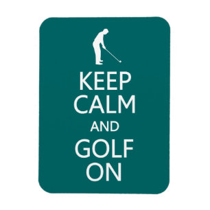 Håll lugn & Golf på den beställnings- färgmagn Magnet