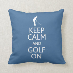 Håll lugn & Golf på den beställnings- Kudde
