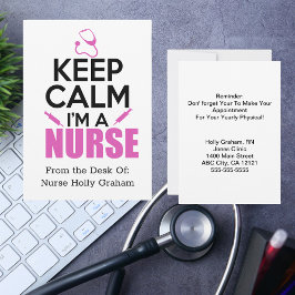 Håll lugn jag är en sjuksköterska påminnelse meddelande