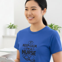 Håll lugn, jag är en sjuksköterska T-shirt för kvi