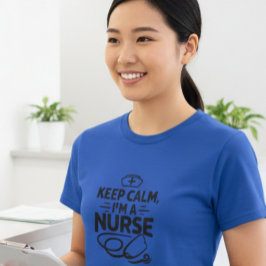 Håll lugn, jag är en sjuksköterska T-shirt för kvi