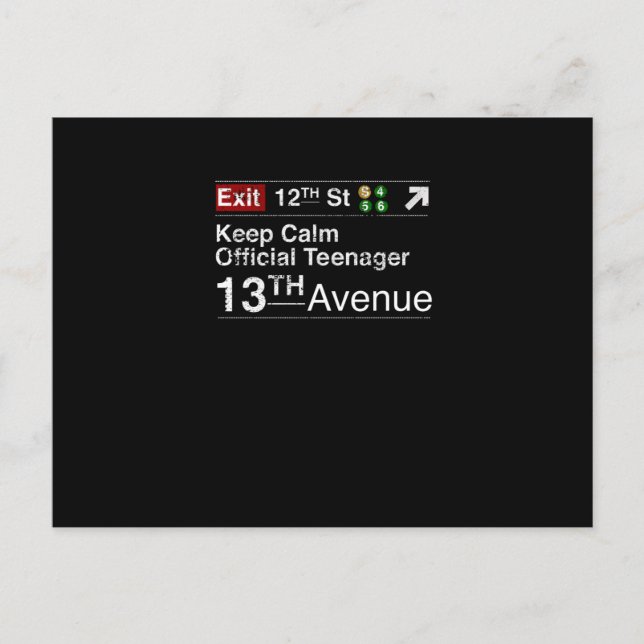 Håll lugn jag är officiellt tonåring, NYC Vykort (Framsida)