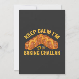 Håll lugn jag bakar Challah Rolig Hanukkah  Inbjudningar