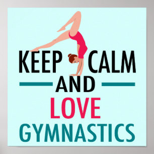 Håll lugn kärlek gymnastik vacker gymnast poster