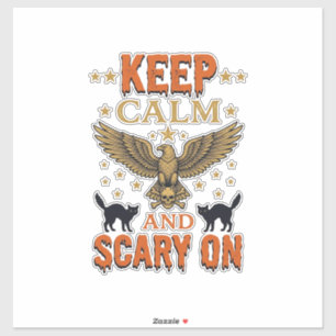 Håll lugn läskig vintage halloween vektor design klistermärken