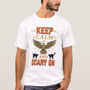 Håll lugn läskig vintage halloween vektor design t shirt