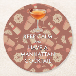 Håll lugn - Manhattan Cocktail Underlägg Papper Rund