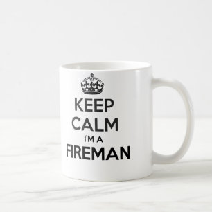 Håll lugn mig förmiddagen en brandmanvitmugg kaffemugg