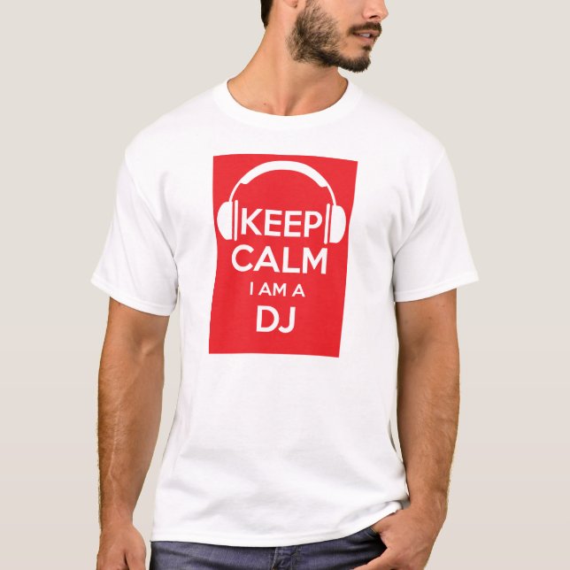 Håll lugn mig förmiddagen en DJ-födelsedagT-tröja Tee Shirt (Framsida)