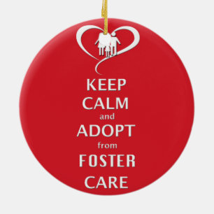 Håll lugn och adoptera från fosterhem julgransprydnad keramik