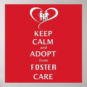 Håll lugn och adoptera från fosterhem poster