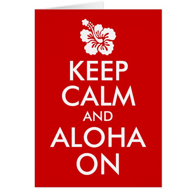 Håll lugn och Aloha på Hibiskus OBS Kort (Framsidan)