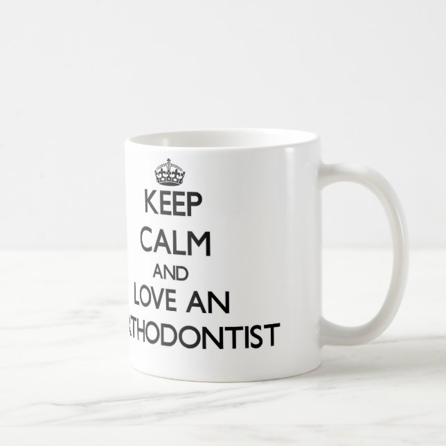 Håll lugn och älska en Orthodontist Kaffemugg (Höger)