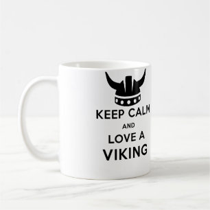 Håll lugn och älska en vänsterhänt Viking mugg