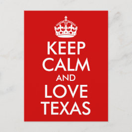 Håll lugn och älskar Texas Vykort