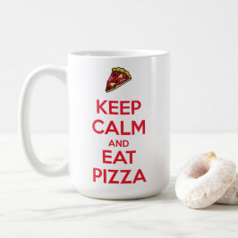 Håll lugn och ät pizza 2 kaffemugg