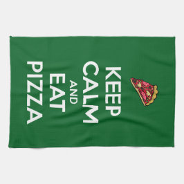 Håll lugn och ät pizza 2 kökshandduk