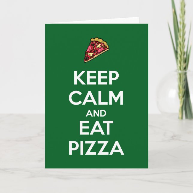 Håll lugn och ät pizza 2 kort (Framsida)