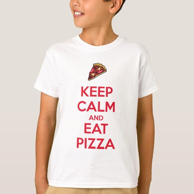 Håll lugn och ät pizza 2 t shirt (Framsida)
