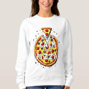 Håll lugn och ät pizza: Perfekt design för pizza T Shirt