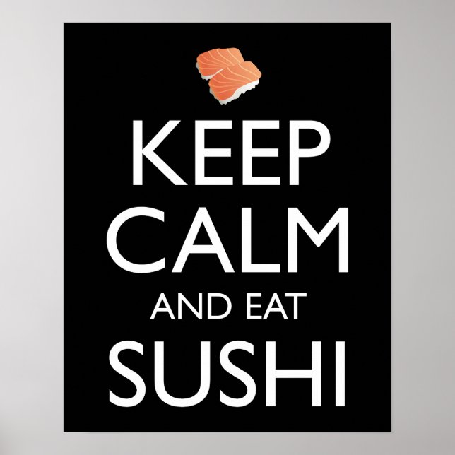 Håll lugn och ät sushi poster (Framsidan)