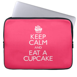Håll lugn och äta en muffin laptop fodral