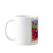 Håll lugn och äta en muffinkaffemugg