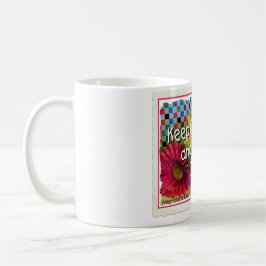 Håll lugn och äta en muffinkaffemugg kaffemugg