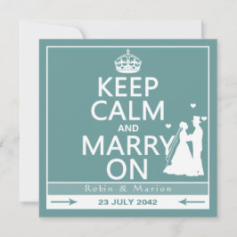 Håll lugn och att gifta sig på - bruden och inbjudningar