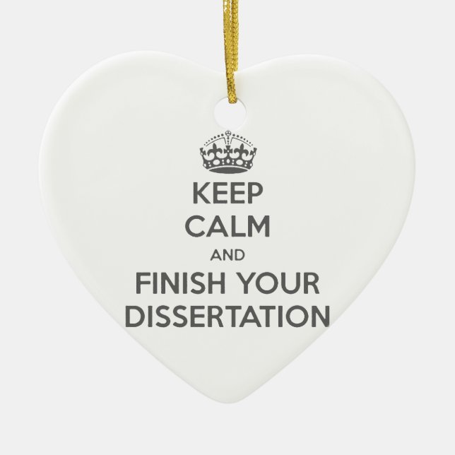 Håll lugn och avsluta din avhandling julgransprydnad keramik (Framsidan)