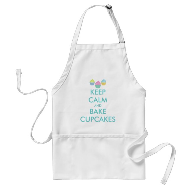 Håll lugn och baka cupcakes baklakan för kvinnor förkläde (Framsidan)
