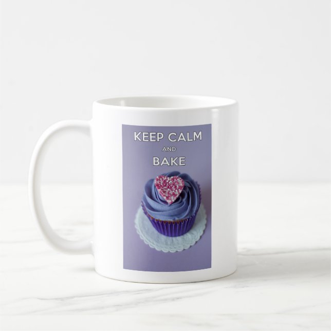 Håll lugn och baka cupcakes kaffemugg (Vänster)