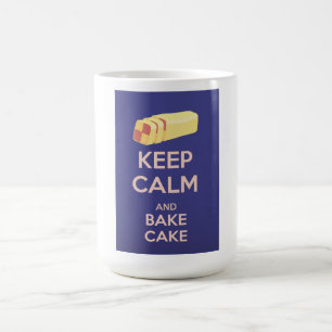 Håll lugn och baka tårta Vintageaffisch Kaffemugg