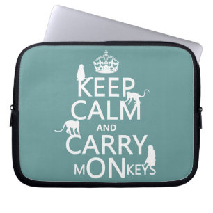 Håll lugn och bär apor - allt färgar laptop sleeve