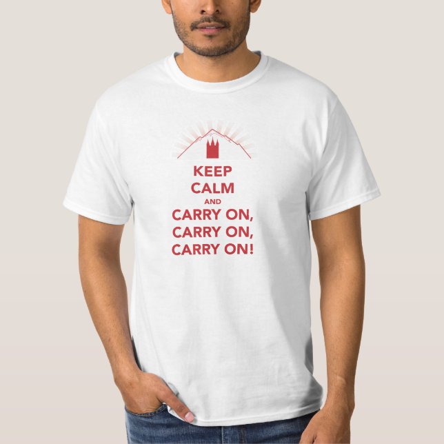 Håll lugn och bär på, bär på… vitshirt.en t-shirt (Framsida)