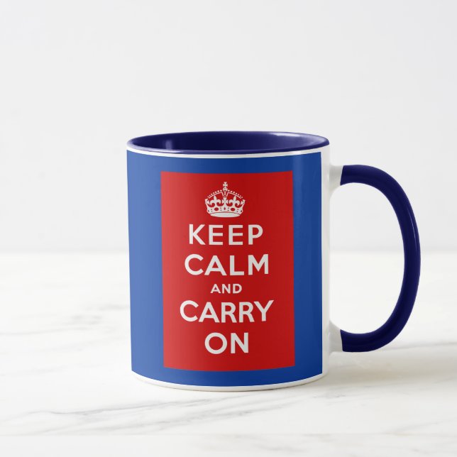 Håll lugn och bär på den brittiska affischen på mugg (Höger)