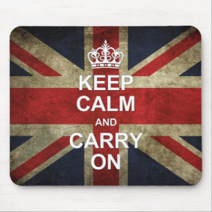 Håll lugn och bär på - den brittiska flagga fö musmatta